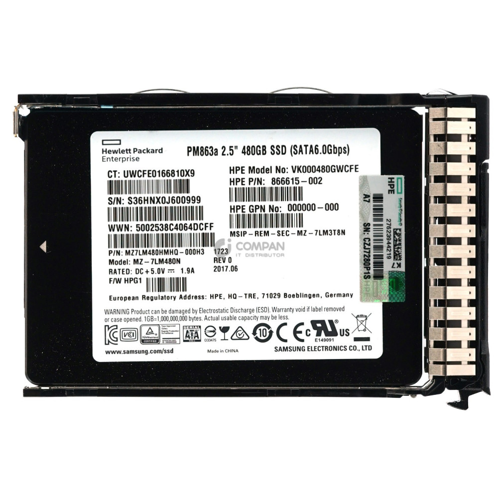 868926-001 HP SSD 480GB SATA 6G 2.5" SFF